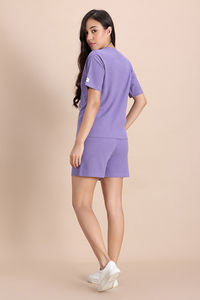 Zivame 2 Mile Fashion Knit Cotton Loungewear Set - Purple Haze — thumbnail 4